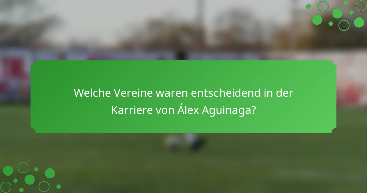 Welche Vereine waren entscheidend in der Karriere von Álex Aguinaga?