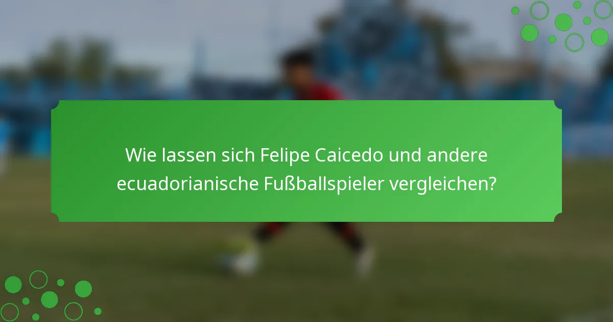 Wie lassen sich Felipe Caicedo und andere ecuadorianische Fußballspieler vergleichen?