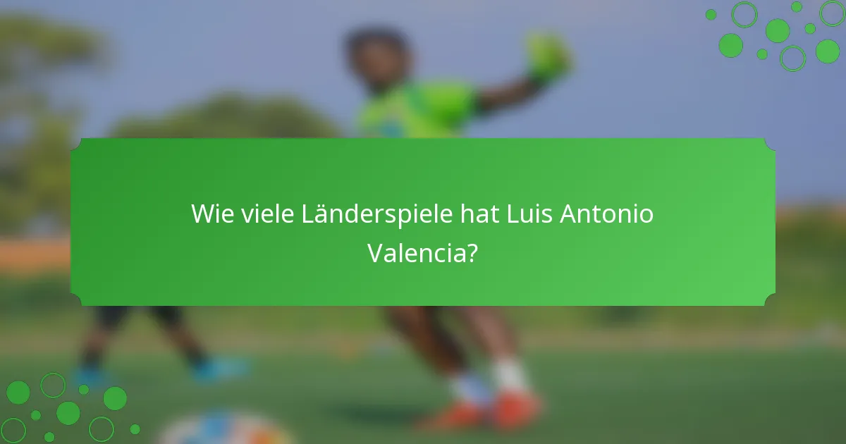 Wie viele Länderspiele hat Luis Antonio Valencia?