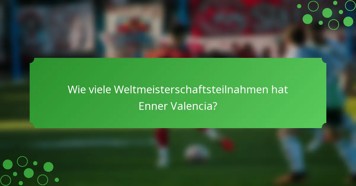 Wie viele Weltmeisterschaftsteilnahmen hat Enner Valencia?